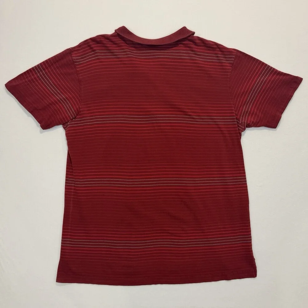Nike Red Striped Golf Polo Men’s Size 2XL Single Stitch Short Sleeve 100% Cotton